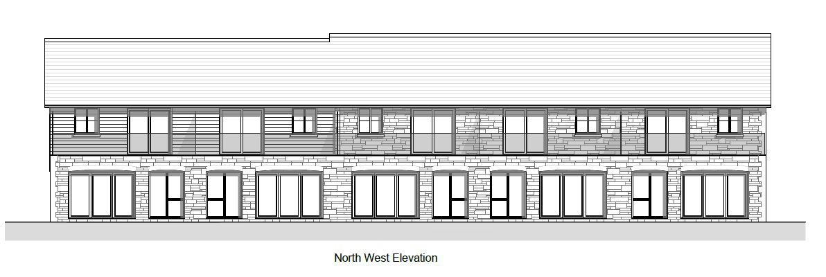 Lot: 65 - FREEHOLD SITE WITH PLANNING FOR FIVE HOUSES - Proposed North West Elevation